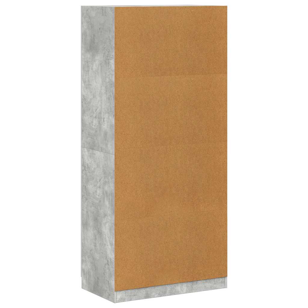 800634 vidaXL Wardrobe Concrete Grey 90x52x200 cm Engineered Wood