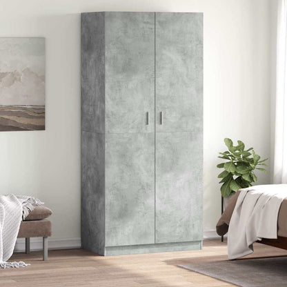 800634 vidaXL Wardrobe Concrete Grey 90x52x200 cm Engineered Wood