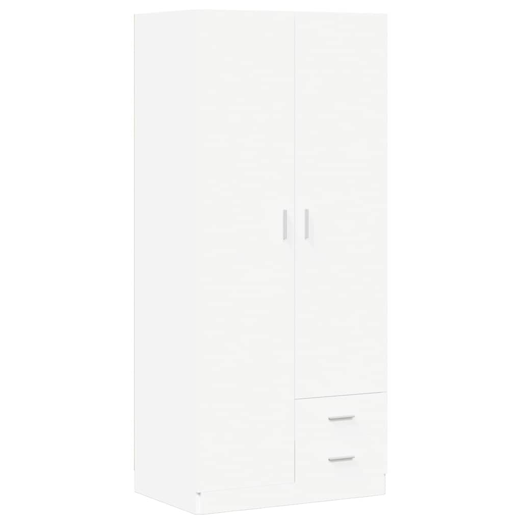 800639 vidaXL Wardrobe White 80x52x180 cm Engineered Wood
