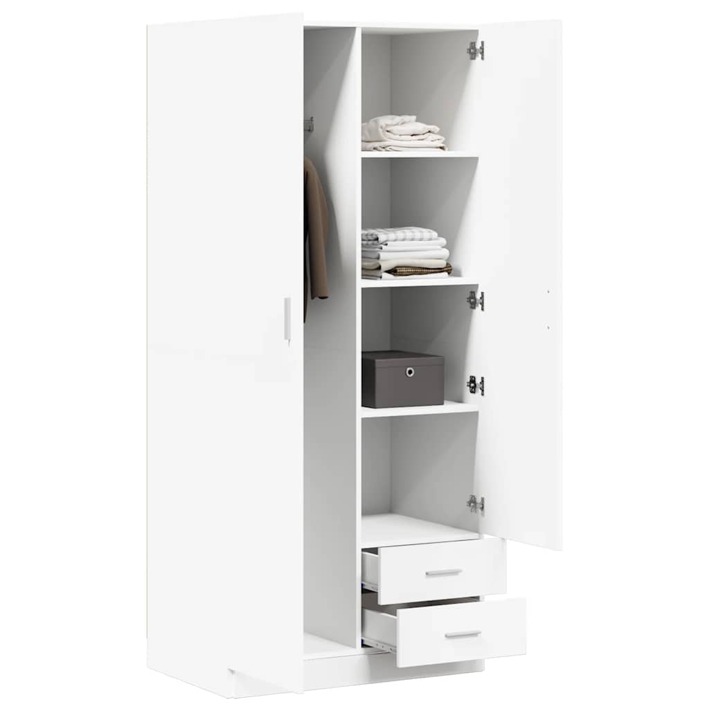 Wardrobe White 80x52x180 cm Engineered Wood