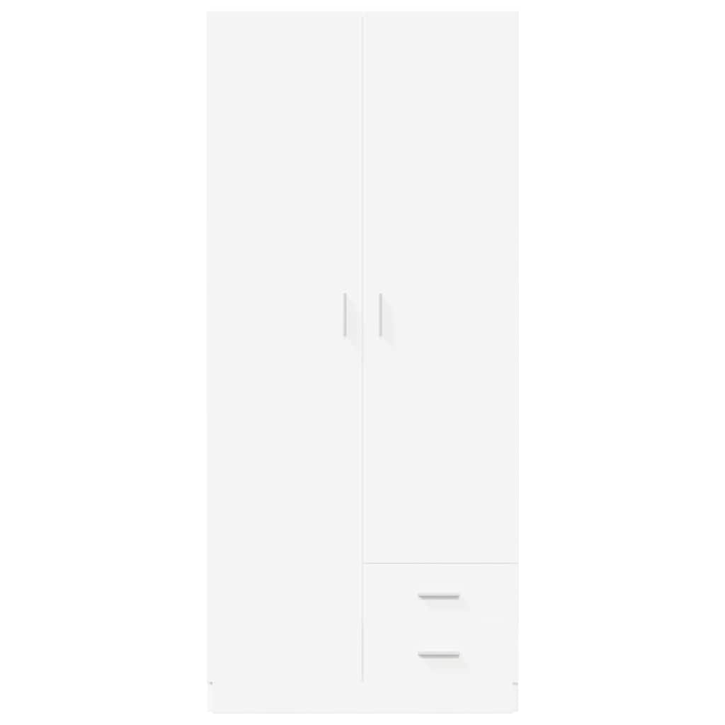 800639 vidaXL Wardrobe White 80x52x180 cm Engineered Wood