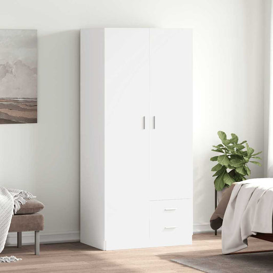 Wardrobe White 80x52x180 cm Engineered Wood