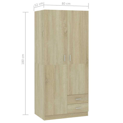 Wardrobe Sonoma Oak 80x52x180 cm Engineered Wood