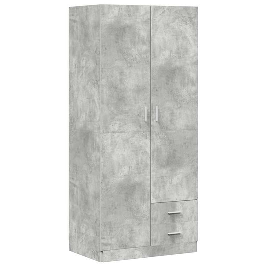 Wardrobe | Concrete Grey | Engineered Wood | Compact | Wardrobe