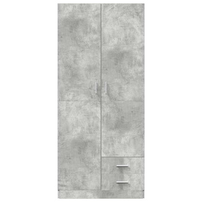 Wardrobe | Concrete Grey | Engineered Wood | Compact | Wardrobe