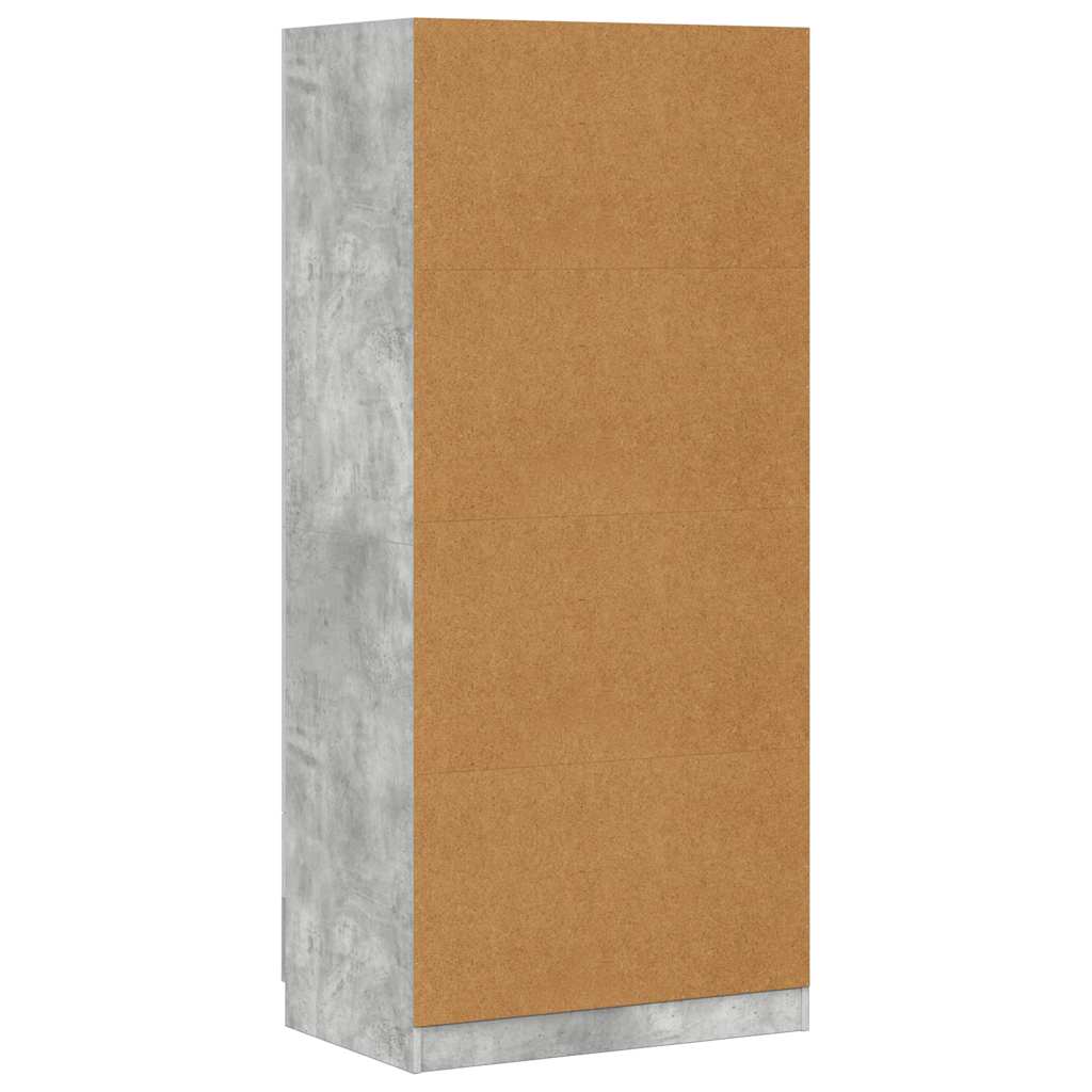 Wardrobe | Concrete Grey | Engineered Wood | Compact | Wardrobe