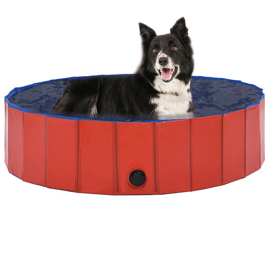Foldable Dog Swimming Pool Red 120x30 cm PVC