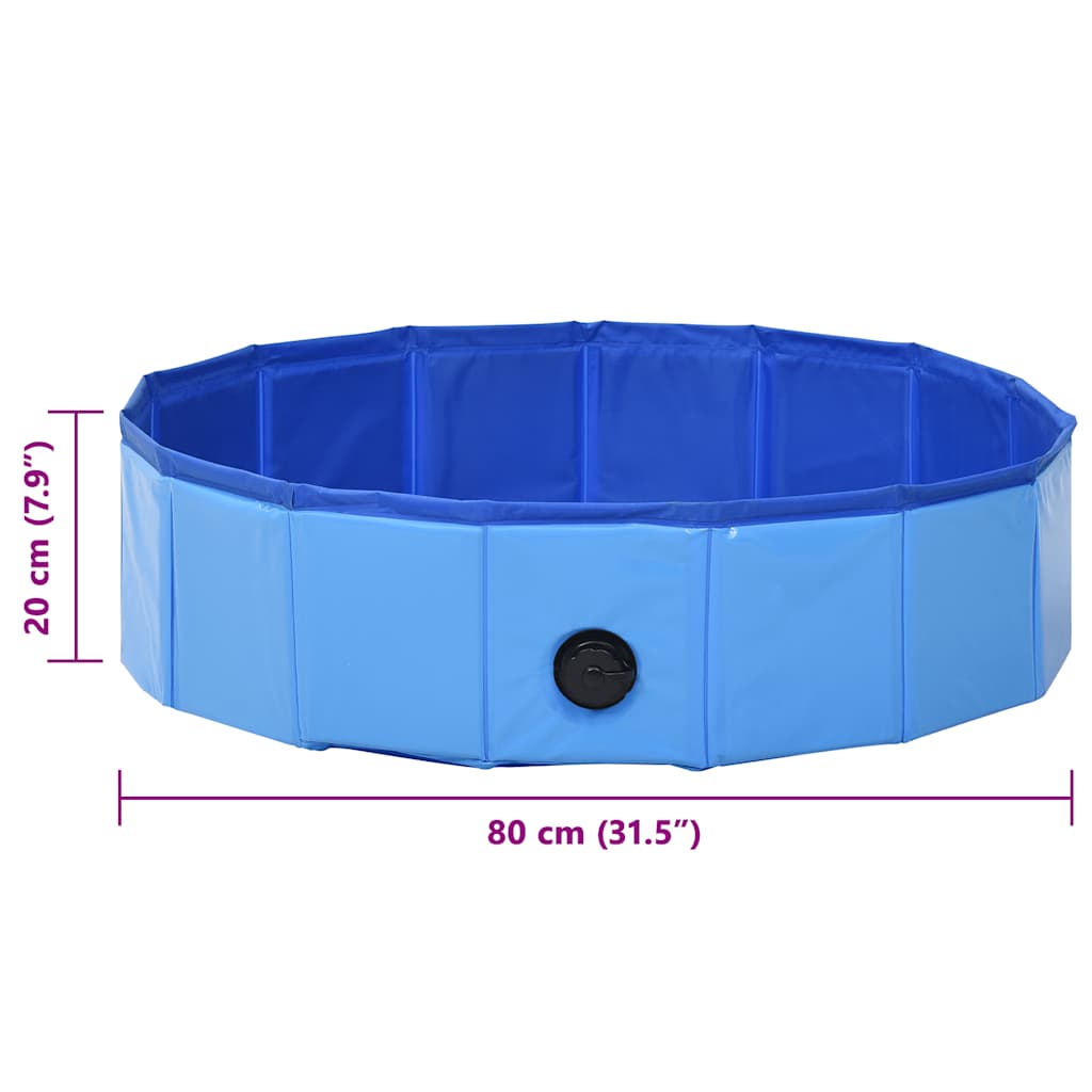 Foldable Dog Swimming Pool Blue 80x20 cm PVC