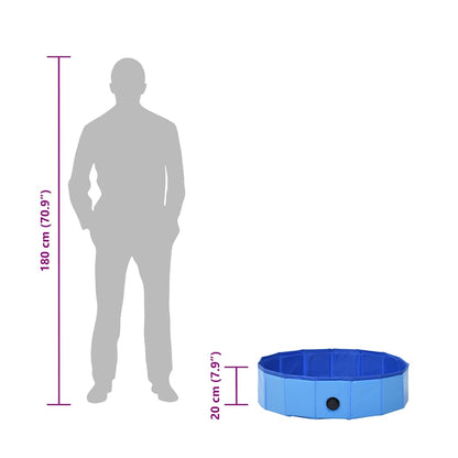 Foldable Dog Swimming Pool Blue 80x20 cm PVC
