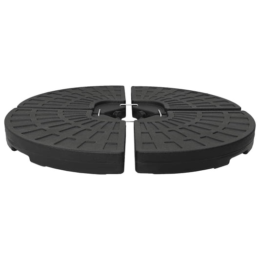Umbrella Base Fan-shaped 4 pcs Black