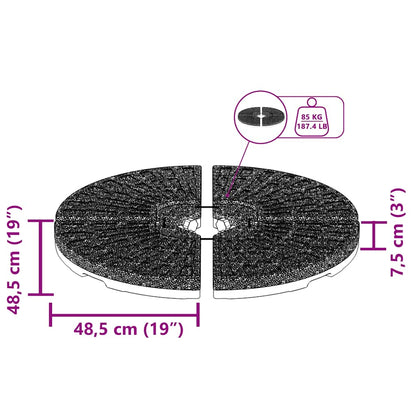 Umbrella Base Fan-shaped 4 pcs Black