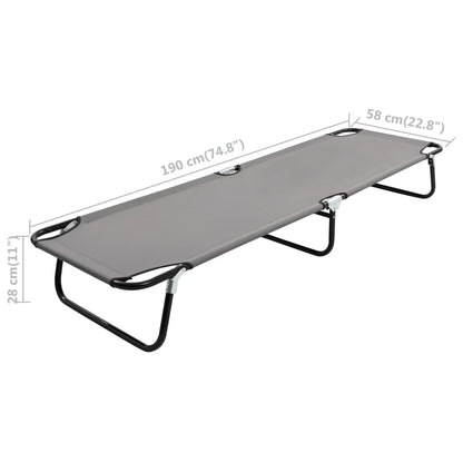 Sun Lounger | Grey | Strong steel frame & 600D polyester | Standard
