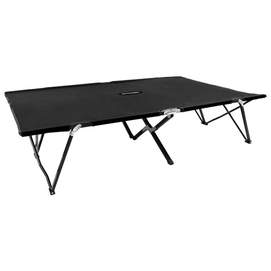 Sun Lounger | Black | Steel frame | Double | Foldable | Sun Lounger