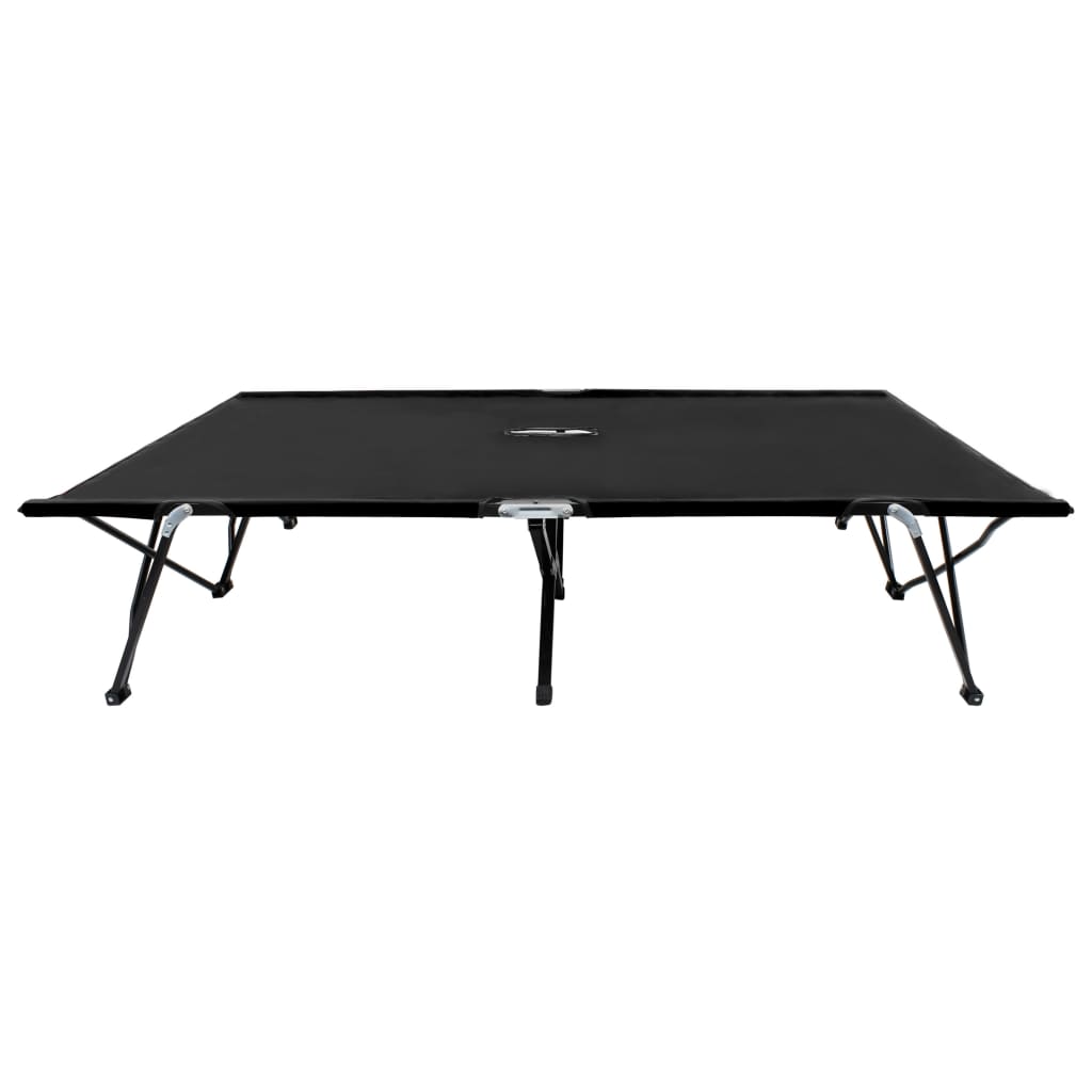 Sun Lounger | Black | Steel frame | Double | Foldable | Sun Lounger