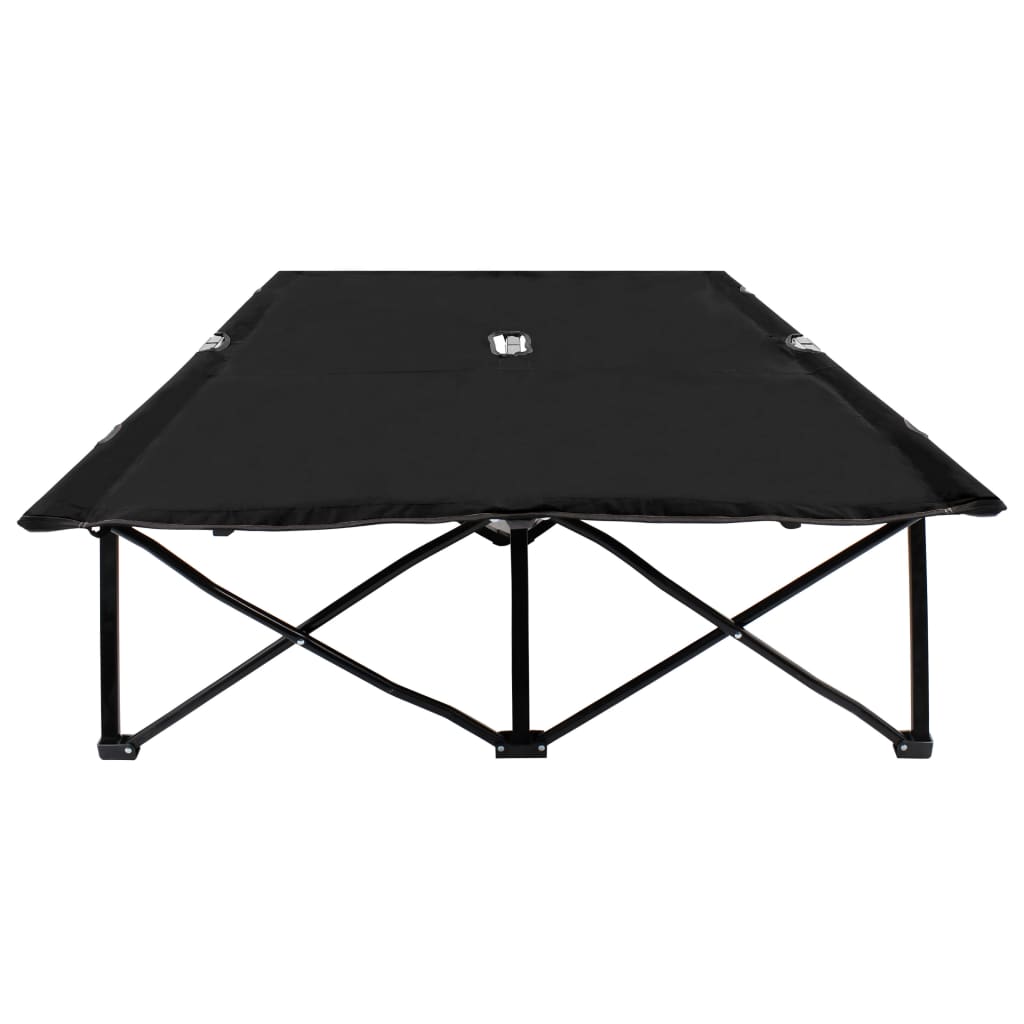 Sun Lounger | Black | Steel frame | Double | Foldable | Sun Lounger