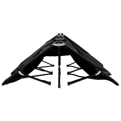 Sun Lounger | Black | Steel frame | Double | Foldable | Sun Lounger