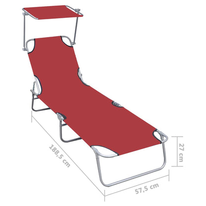 Sunlounger | Red | Powder-coated aluminium | Standard