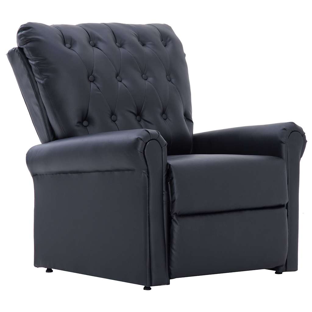 Reclining Chair Black Faux Leather