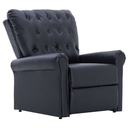 Reclining Chair Black Faux Leather