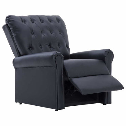 Reclining Chair Black Faux Leather