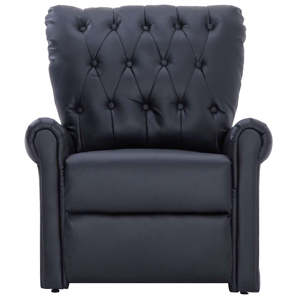 Reclining Chair Black Faux Leather
