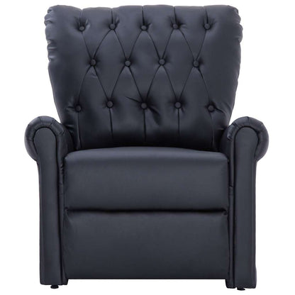 Reclining Chair Black Faux Leather