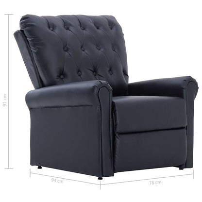 Reclining Chair Black Faux Leather