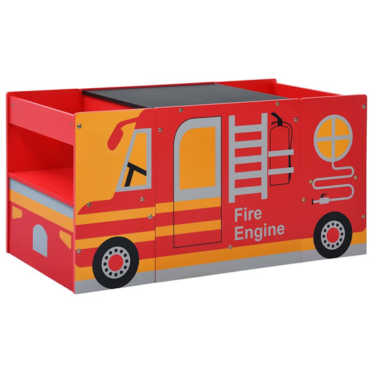 286190 vidaXL 3 Piece Kids Chair Table Set Fire Truck Design Wood