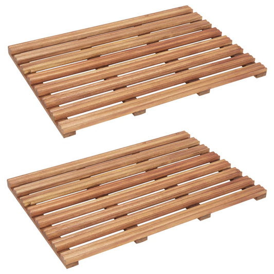 Bath Mat | Set of 2 | Natural Acacia | Solid acacia wood | 56x37cm