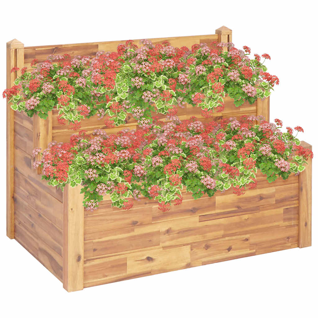46582 vidaXL 2-Tier Garden Planter 110x75x84 cm Solid Acacia Wood