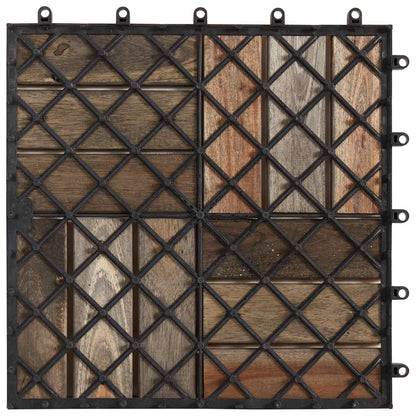 Decking Tile 10 pcs Grey 30 x 30 cm Acacia Hardwood