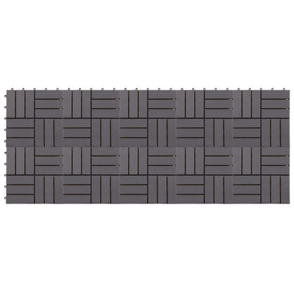 Decking Tile 10 pcs Grey 30 x 30 cm Acacia Hardwood