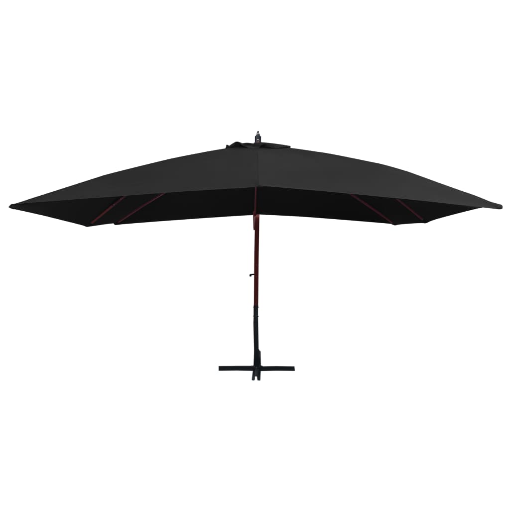 Garden Parasol | Black | Polyester | Large | UV-resistant materials