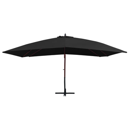 Garden Parasol | Black | Polyester | Large | UV-resistant materials