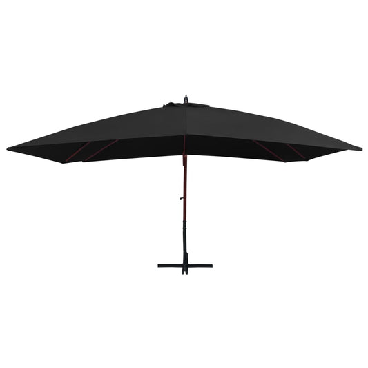Garden Parasol | Black | Polyester | Large | UV-resistant materials
