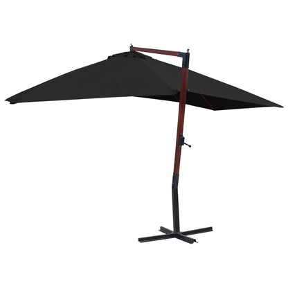 Garden Parasol | Black | Polyester | Large | UV-resistant materials