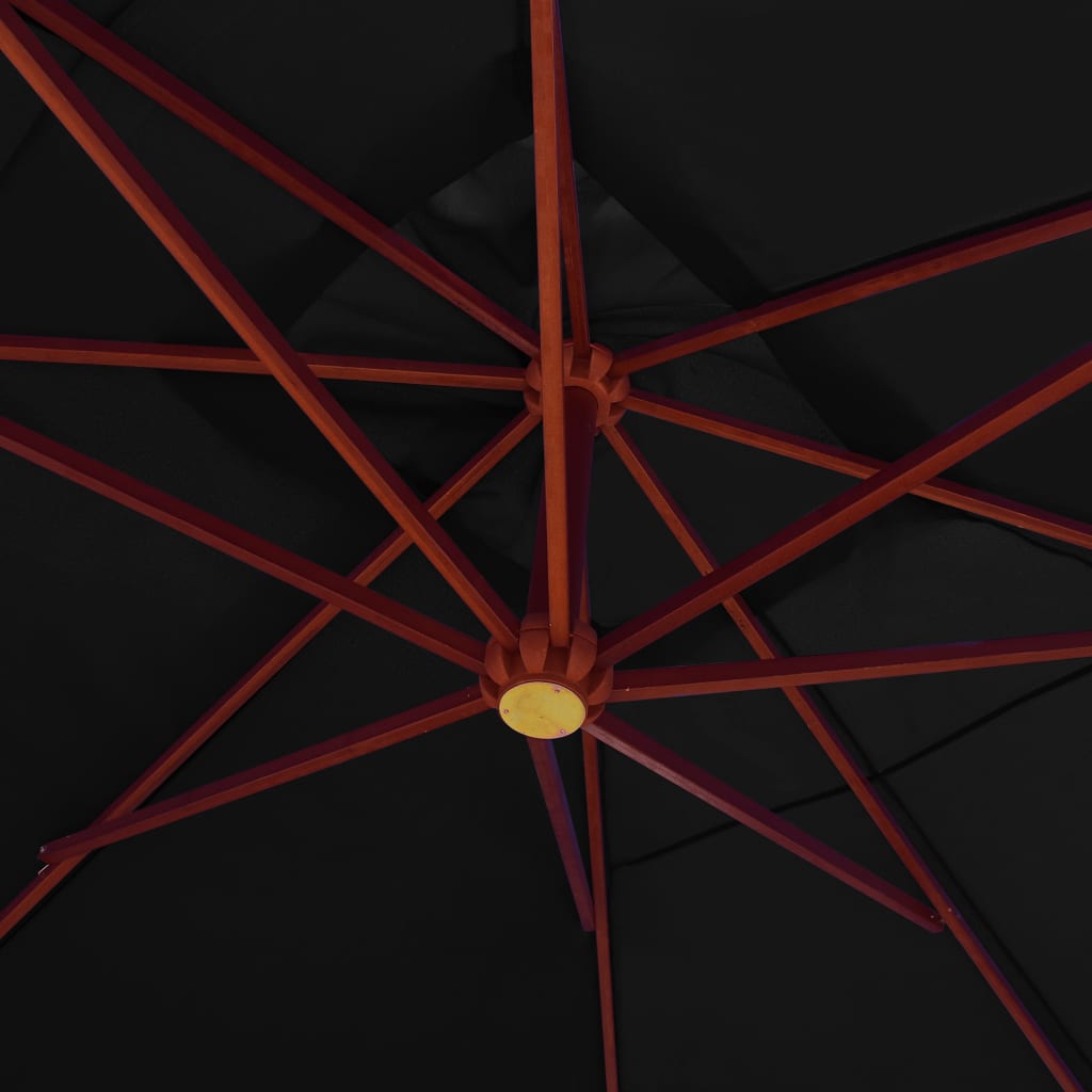 Garden Parasol | Black | Polyester | Large | UV-resistant materials
