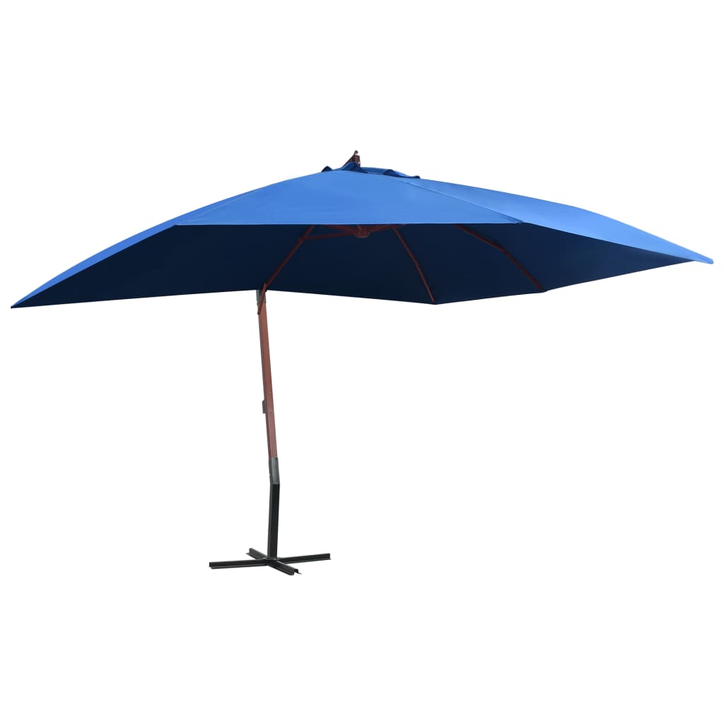Garden Parasol | Blue | Polyester, Bamboo, Firwood | 400x300 cm