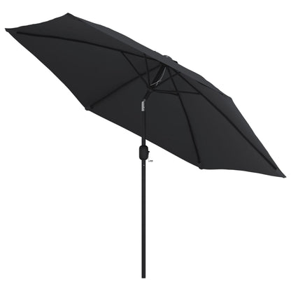 Garden Parasol | Black | Polyester fabric, Steel pole and ribs | Medium