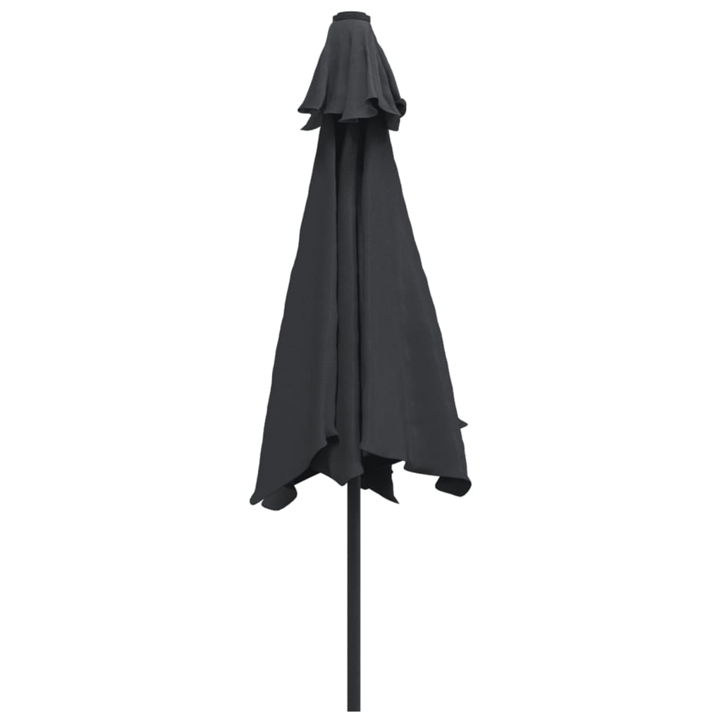 Garden Parasol | Black | Polyester fabric, Steel pole and ribs | Medium