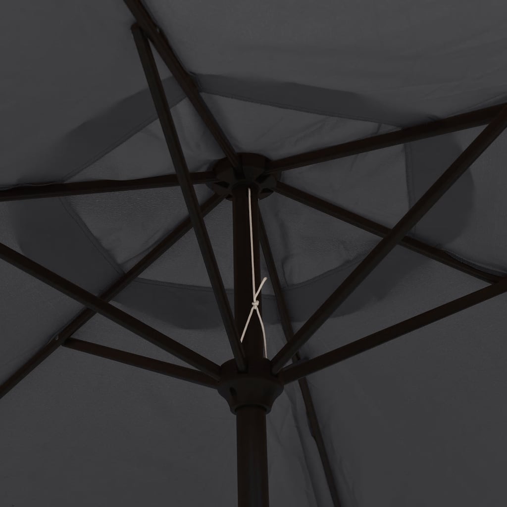 Garden Parasol | Black | Polyester fabric, Steel pole and ribs | Medium