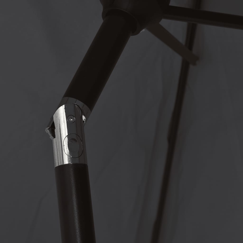Garden Parasol | Black | Polyester fabric, Steel pole and ribs | Medium