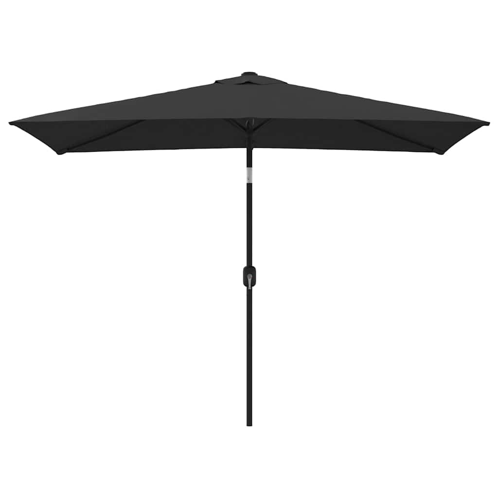 Outdoor Parasol with Metal Pole 300x200 cm Black