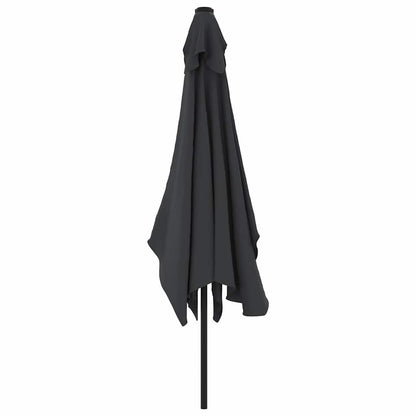 Outdoor Parasol with Metal Pole 300x200 cm Black