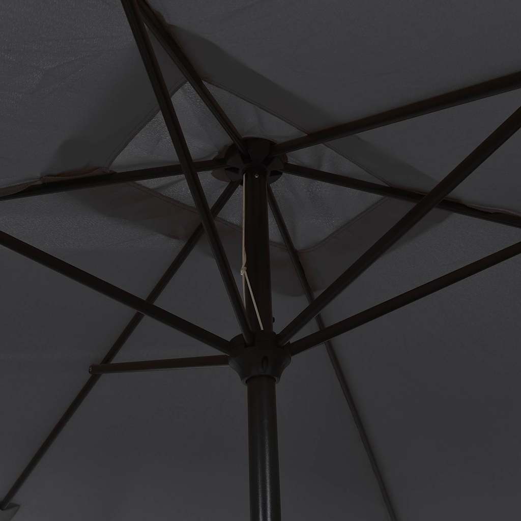 Outdoor Parasol with Metal Pole 300x200 cm Black