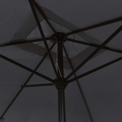 Outdoor Parasol with Metal Pole 300x200 cm Black