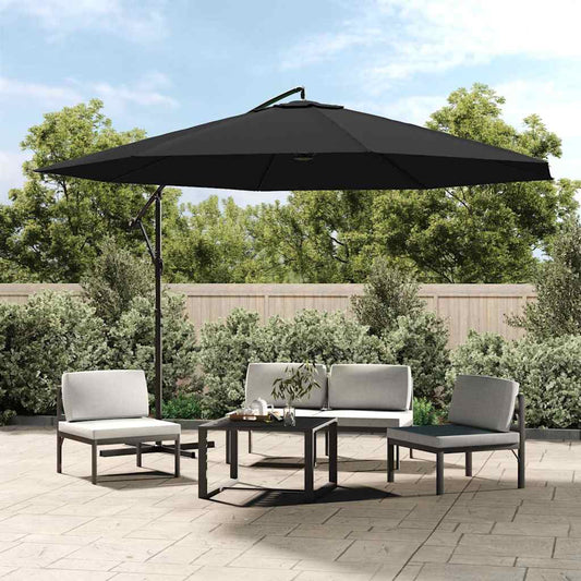 Cantilever Garden Parasol with Steel Pole 350 cm Black