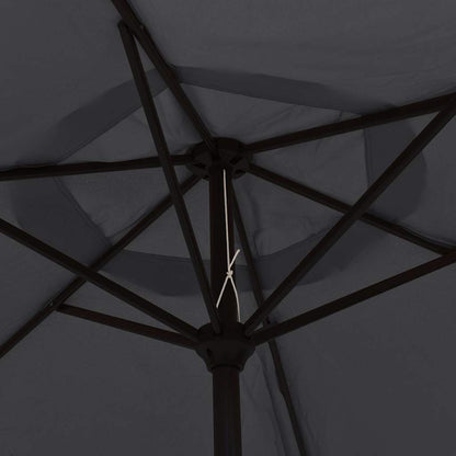 Outdoor Parasol with LED Lights and Steel Pole 300 cm Black