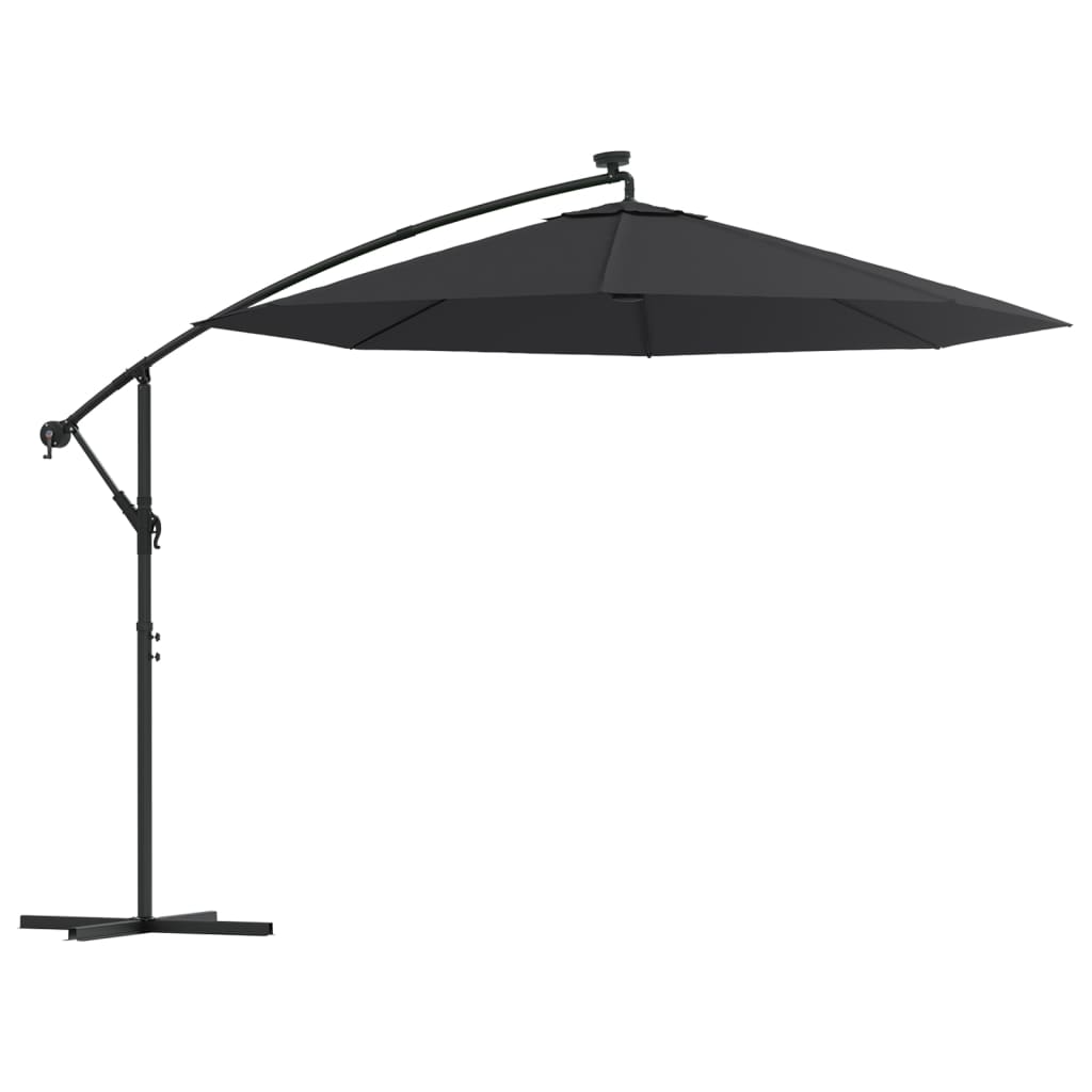 Cantilever Garden Parasol | Black | Polyester fabric, steel pole | Large
