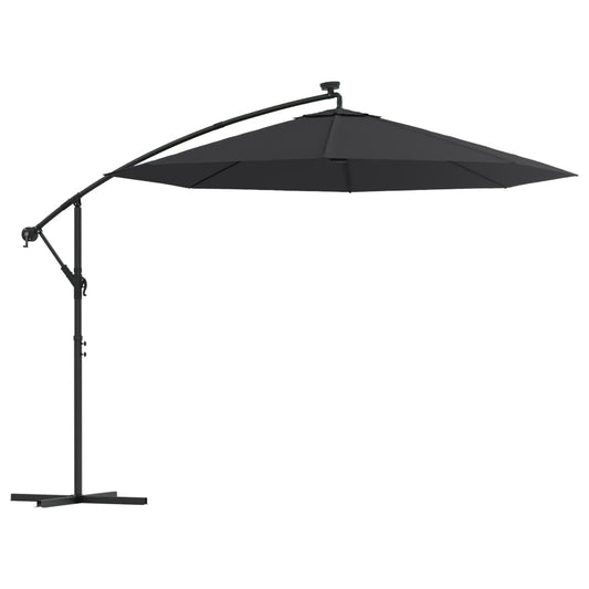 Cantilever Garden Parasol | Black | Polyester fabric, steel pole | Large